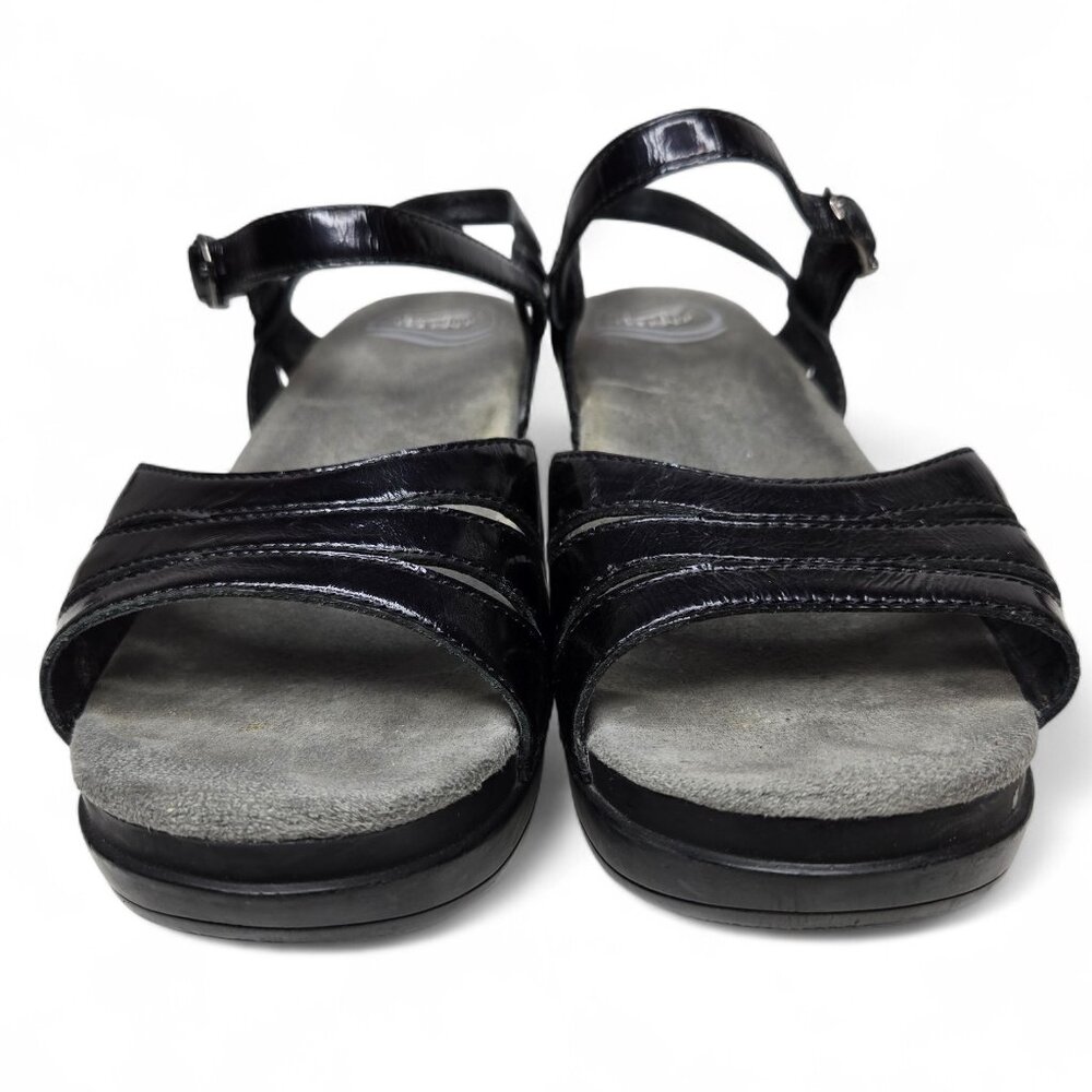 Dansko Sissy Patent Heeled Sandal's Women's Black Cushion Insole Open Toe 8.5/9 - Picture 2 of 9